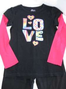   Long Sleeve Love T Shirt / French Terry Pants   Size 10/12  