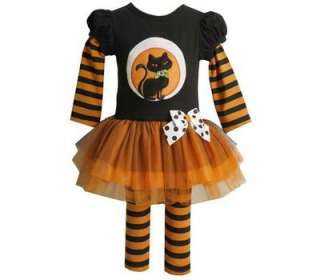 Bonnie Jean Baby Girls Halloween Cat on the Moon Dress Outfit w 