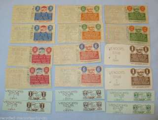 18 unused Ohio tax stamps vendors receipts various  