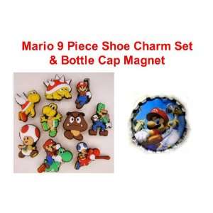  Set of 10 Nintendo Super Mario Brothers Bottle Cap Magnet 