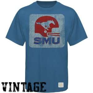 Original Retro Brand SMU Mustangs Royal Blue Vintage Premium Crew Neck 