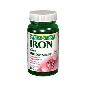  NATURES BOUNTY IRON 28MG FERROUS SULF 1790 100TB by NATURES BOUNTY 