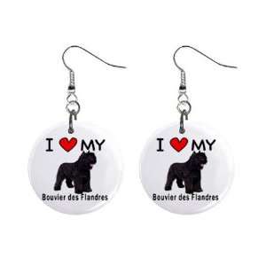  I Love My Bouvier des Flandres Button Earrings Everything 