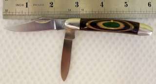 Blade Stainless Steel Deco Wood Pocket Folding Knife  