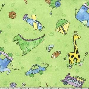   Baby Flannel Boy Toss Lime Fabric By The Yard Arts, Crafts & Sewing