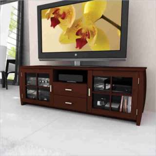   Bench Espresso Stained Real Wood Finish TV Stand 776069402092  