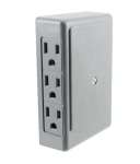 Cord Protector 6 Outlet Wall Tap Splitter   Side Entry   Great for 