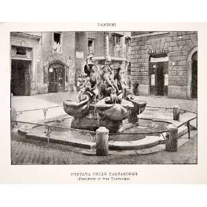  1905 Print Fontana Delle Tartarughe Fountain Tortoises 