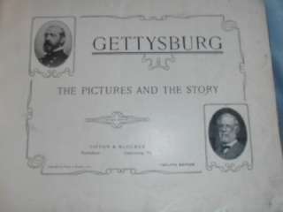 1913 GETTYSBURG CIVIL WAR Book Original Old Battlefield Confederate 