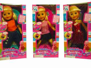 Wholesale lot 6 Blonde Sport Girl Dolls and Skateboard  