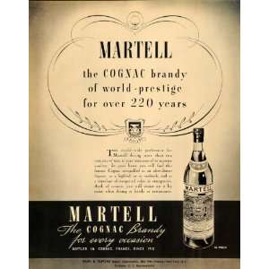  1936 Ad Martell Cognac Brandy Alcohol Liquor France 