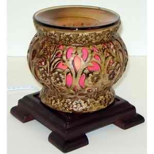 Asian Style Scented Oil Warmer Electric Fragrance Burner & Night Light 