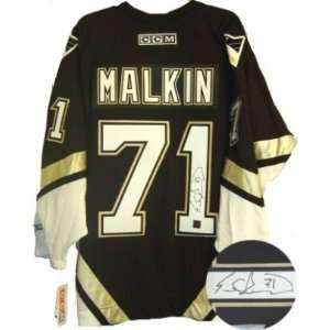 Evgeni Malkin Signed Penguins Black CCM Jersey Sports 