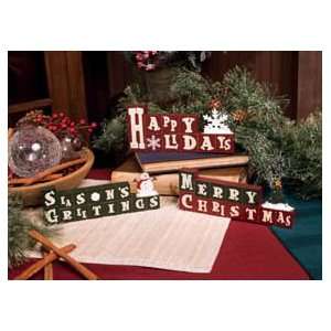   Holiday Blocks Set of 3   Christmas Home Decorating