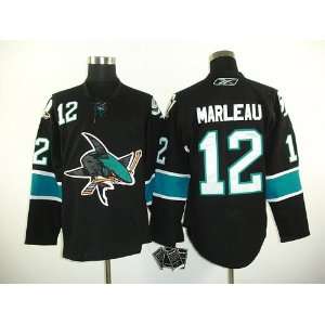  Patrick Marleau #12 Black NHL San Jose Sharks Hockey 