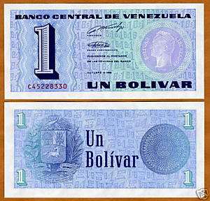 Venezuela, 1 Bolivares, 1989, P 68, UNC  