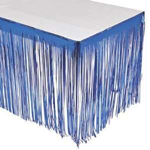  Blue Fringe Table Skirt   Tableware & Table Covers Health 