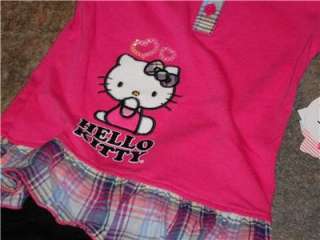 NWT 2 Pc Hello Kitty Outfit Leggings Shirt Top Pink 2T 3T  