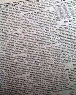 FORT SUMTER BOMBARDMENT More 1863 CiviL War Newspaper  