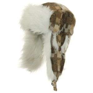 NEW white fur two toned trooper bomber russian hat  