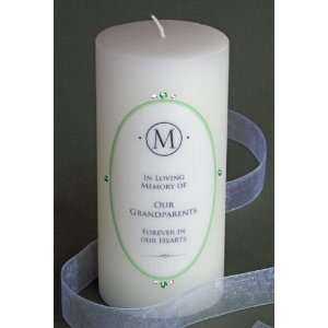  Green Swarovski Crystal Oval Elegance Memorial Candle 