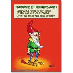  Funny Merry Christmas Card Elf Awareness Humor Greeting 