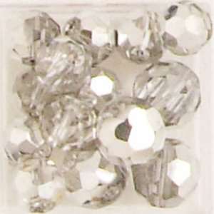  Blue Moon Frosting Glass Beads Fire Pol. Rd. Clear/Silver 