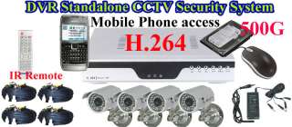CCTV Surveillance Waterproof Sony CCD camera 500G H.264 Net DVR 