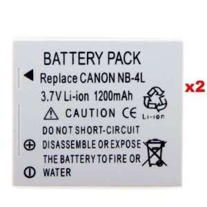  TWO BATTERY For CANON PowerShot SD 200 300 400 750 1000 