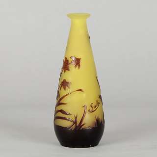 Stunning Emile Galle Glass Vase Slender Cameo  