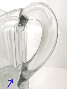 Vintage Heavy Glass 40 oz BEER PITCHER Ribbed Great for Old Type 