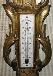 Antique 18th C Louis XV Style Gilt wood Bourgeois Barometer  