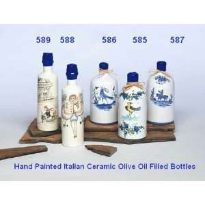 Melinas Hand Painted Italian Ceramic Bottles with Extra Virgin Olive 
