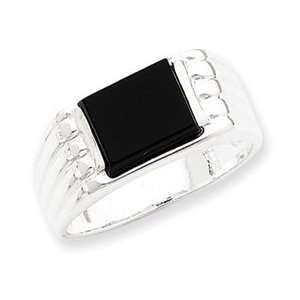 Genuine IceCarats Designer Jewelry Gift Ss With Rectangle Black Stone 