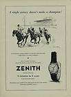 Zenith Watch Company Vintage 1956 Swiss Ad Neuchatel Switzerland 