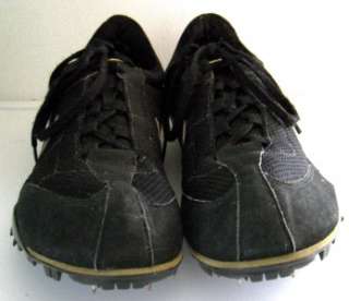 WOMENS Nike Black/Gold 13 Track Mesh Swish Cleat Shoes  