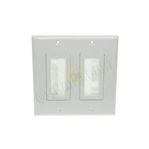 Dual Gang Wall Plate with Brush Bristles   White  