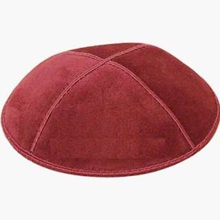  Burgundy Suede Kippa   S17