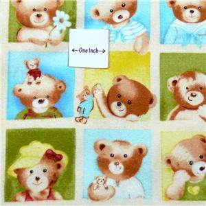 Northcott Cotton Flannel Sweet Adorable Teddy Bears BTY  