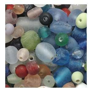  Lampwork Glass Beads Mixed Matte Beach Glass Finish 75pc 