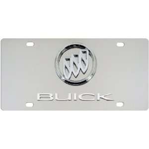  Buick Chrome Logo + Name On Polished Chrome License Plate 