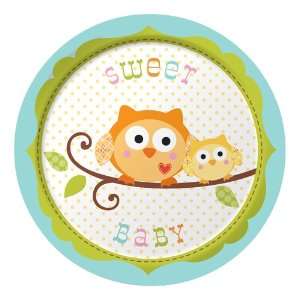  Owl Baby Shower Dessert Plates   Sweet Baby Boy Toys 