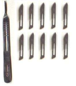 10 Surgical Blades# 12 with Scalpel Handle # 3 Dental  