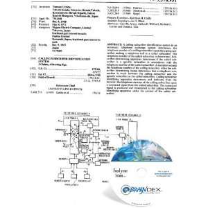  NEW Patent CD for CALLING SUBSCRIBER IDENTIFICATION SYSTEM 