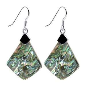   Steel Abalone with French Hook Back Findings Dangle Earrings Jewelry