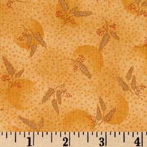 45 Wide Harvest Moon Wheat and Berries Tan Fabric By The 