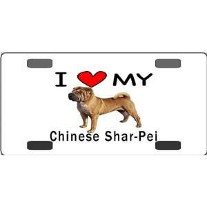  I Love My Chinese Shar Pei Vanity License Plate 