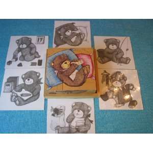 Wooden Cube Blocks Puzzle    6 Teddy Bear Toys & Games