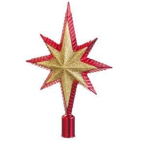  Red & Gold Glitter Star Of Bethlehem Christmas Tree Topper 
