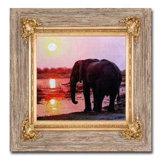 Elephant Sunset Original Oil Painting on Canvas Jason Morgan wildlife 